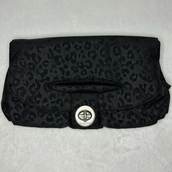 Baggalini Black Clutch Handbag Animal Print - Picture 1 of 8